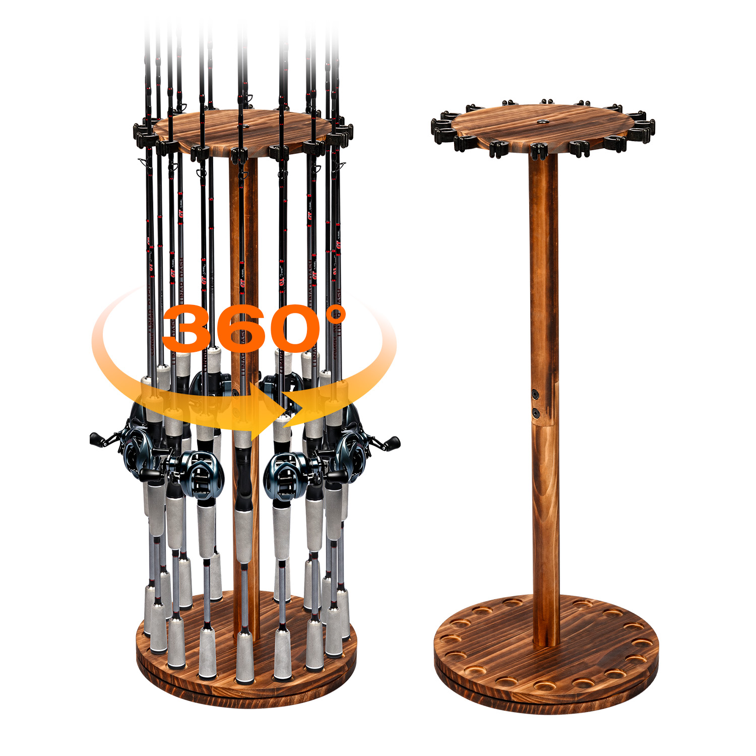 Fishing Rod Rack - Круглая вращающаяся подставка для удочек из